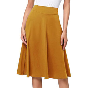 Dames zomer uitlopende elastische halflange rok
