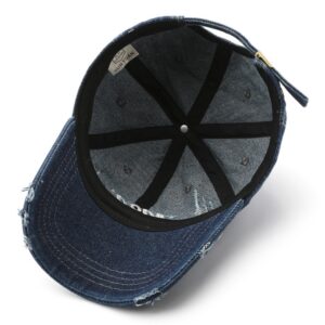 Eénkleurig geborduurd label met gerafelde randen, gewassen en verouderd voor een retro en casual look. Baseballpet met gebogen rand, geschikt voor straatentertainment en reizen.