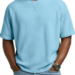 Effen kleur geborduurde raglan ronde hals casual sport korte mouw