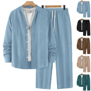Effenkleurige heren casual sport tweedelige set