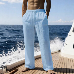 Heren casual broek katoen-linnen losse sport-strandbroek