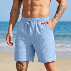 Heren casual losse linnen strandshorts