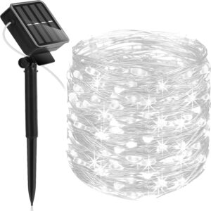 LED-koperdraadverlichting op zonne-energie, sprookjesachtige kleurenverlichting, sfeerverlichting op de binnenplaats, waterdichte koperdraadverlichting voor buiten, lichtslingers