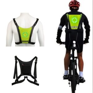 LED-sportvesten voor hardlopen en fietsen buiten, met actieve verlichting voor zichtbaarheid 's nachts. Lichtgewicht, passend en ademend ontwerp geschikt voor verschillende activiteiten zoals skateboarden