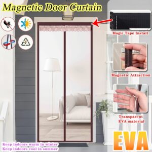 Magnetisch automatisch sluitend EVA-isolatiedeurgordijn, zomerhitteblok winddicht anti-muggen huisdiervriendelijk schermgordijn voor thuisbalkon