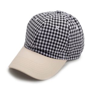 Meerkleurige, klein geruite baseballpet voor heren en dames. Modieuze en frisse stijl. Perfect voor zomerse wandelingen, uitstapjes met vrienden en veelzijdige bescherming tegen de zon.