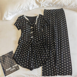 Modale pyjamaset voor dames, zomertop met korte mouwen en korte broek of lange broek