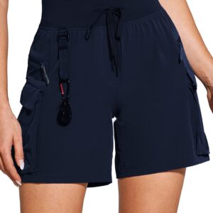 Nieuwe collectie dames cargoshorts, losse rechte pijpen met meerdere zakken Outdoor wandelen 5 inch shorts, grote maten veelzijdige casual camping reisshorts