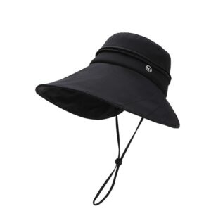 Nieuwe zomerhoed van vinyl tegen de zon, winddichte oversized brede rand voor dames, UV-bescherming, veelzijdig voor vrijetijdskleding buitenshuis