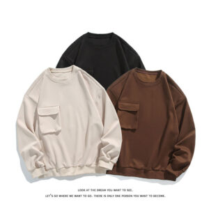 Pullover-sweatshirt met ronde hals Grote maten casual sporttop