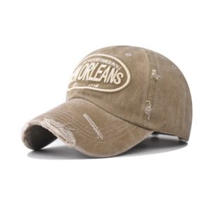 Rekbare, gerafelde rand, geborduurde letterstijl, trendy baseballpet voor heren en dames, geschikt voor buitenreizen en dagelijkse winkeloutfits.