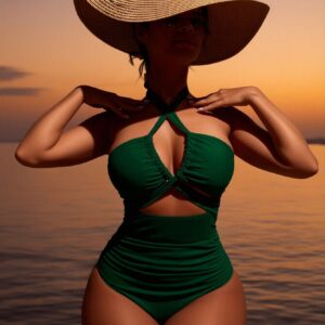 Sexy Cross Halter Hollow Back Slim Fit Strandvakantie-badpak voor dames