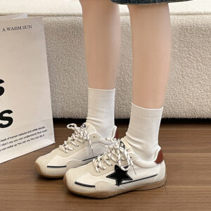 Viral Retro Star dames trainerschoenen, nieuwe zomer ademend canvas witte sneakers casual sport skateschoenen
