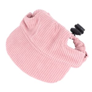 Zomer Pet Zonnehoed Verstelbare Corduroy Casual Pet Hat Lichtgewicht Stijlvolle Pet Hat Voor Honden Katten Bonenpasta Roze XS