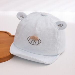 Zomer baby-stijl cartoon teddybeer baseballpet met zachte rand voor bescherming tegen de zon buiten, leuke stijl, baseballpet met rand, geschikt voor dagelijkse uitstapjes.