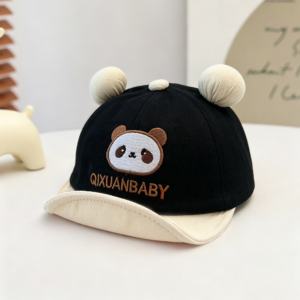 Zomer jongens en meisjes geborduurde panda letter driedimensionale oor-baseballpet geschikt voor buitenuitjes en dagelijks gebruik voor kinderen van 0-3 jaar oud