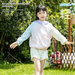 Zomer lichtgewicht ijszijde verkoelende, ademende zonbeschermende kinderkleding