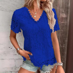 Damesmode Top T-shirt Kant Korte Mouw Dames