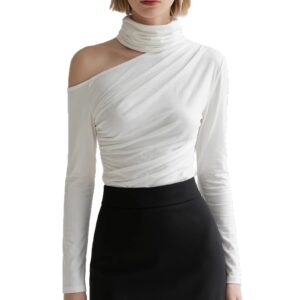 Elegante en verfijnde top met col en lange mouwen voor dames