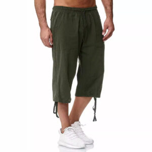 Europese en Amerikaanse grensoverschrijdende heren casual katoen-linnen sportbroek Zomerlinnen cropped casual broek Katoen-linnen broek voor heren