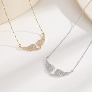 Angel Wing Necklace For Women Fully Paved With Diamonds Fashionable Elegant And Versatile