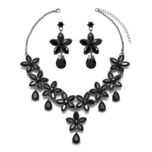 Bruidsavond Bloem Verklaring Ketting Oorbellen Set Sleutelbeenketting Vrouwen Sieraden Set Voor Bruiloft Banket Feestgelegenheden