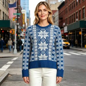 Fair Isle sneeuwvlok jacquard trui voor dames