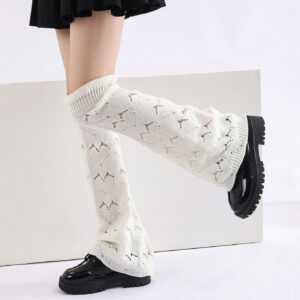 Fashion Hollow Heart Cute Lolita Japanese Style Flared Sock Cuffs Leg Warmer For Girls Women For Party Dancewear Daily