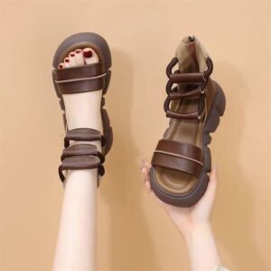 Influencer-stijl Romeinse sandalen met dikke zolen voor dames