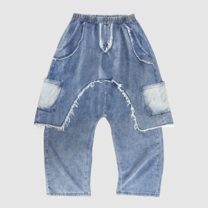 Trendy gepersonaliseerde versleten geborstelde gescheurde jeans