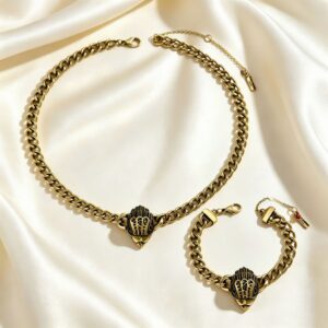 Vintage Antieke Eagle Head Ketting Armband Set Vrouwen 2 Stuks Sieraden Set Voor Dagelijks Dating Banket Feestgelegenheden