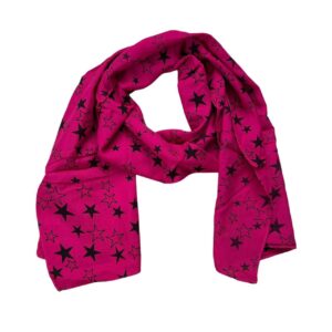 65''L X 22.8''W Star Print Pink Scarf, Lightweight Fashion Neck Wrap For Women