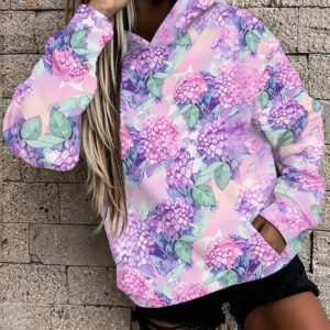 European And American Crossborder New 3D Printed Hooded Sweatshirt For Women, Loose Longsleeved Pullover Casual