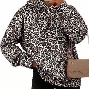 Foreign Trade New Women's Casual Hooded Longsleeve Pullover Autumn And Winter Polka Dot Digital Printing Women's Sweatshirt