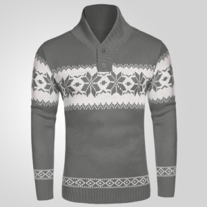 Gebreide trui met lange mouwen en kerstjacquard voor heren