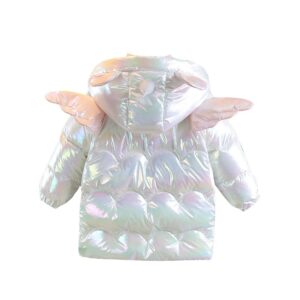 Girls' Fashionable Mid-length Down Jacket With Small Cap Sleeves