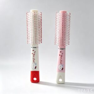KK612 Cute Bear Round Curling Hair Brush, Roller Blow Dry Styling Brush For Women Girls, Anti Static Detangling Comb, Random Color