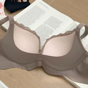 Leopard-print Lace Lingerie For Women Push-up Bra To Enhance Small Busts