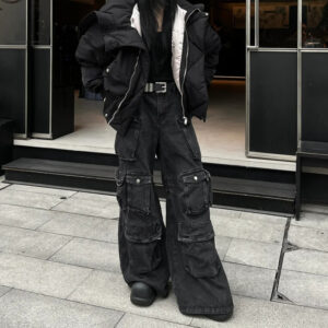 Men's American-style Multi-pocket Patchwork Jeans