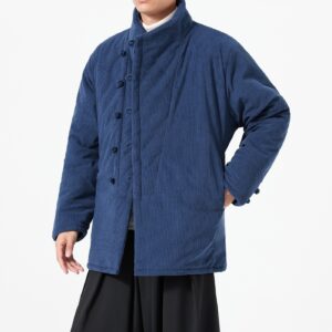 New Chinese-style Mens Thickened Stand-collar Jacket