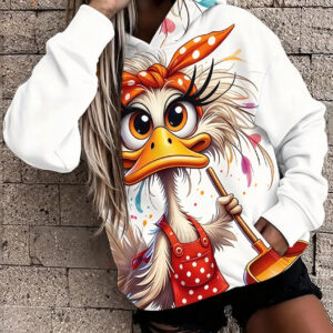 New Crossborder Women 3D Floral Print Hoodie, Loose Long Sleeve Pullover Casual Sweatshirt, EuroAmerican Style