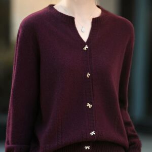 New Niche Style Coat Sweater Solid Color