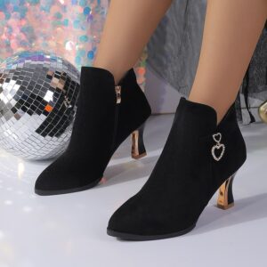 Plus-size Fashionable Casual Pointed-toe Chunky-heel High Boots
