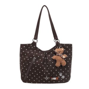 Polka-dot Korean-style Large-capacity Shoulder Bag For Women