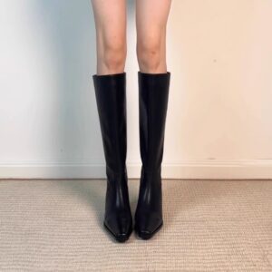 Retro Knee-high Boots With Chunky Heels Equestrian Style