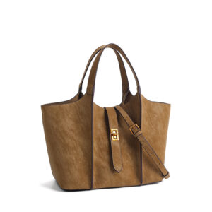 Vintage Leather Tote Bag for Women - Large Capacity Shoulder Crossbody Handbag with Niche Design for Autumn Winter Daily Commute