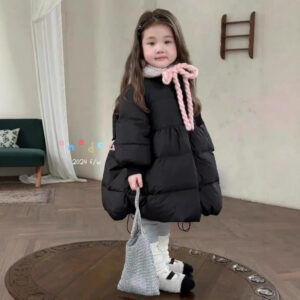 Winter Coat For Little Girls, Mid-length, Stylish Cotton-padded Jacket